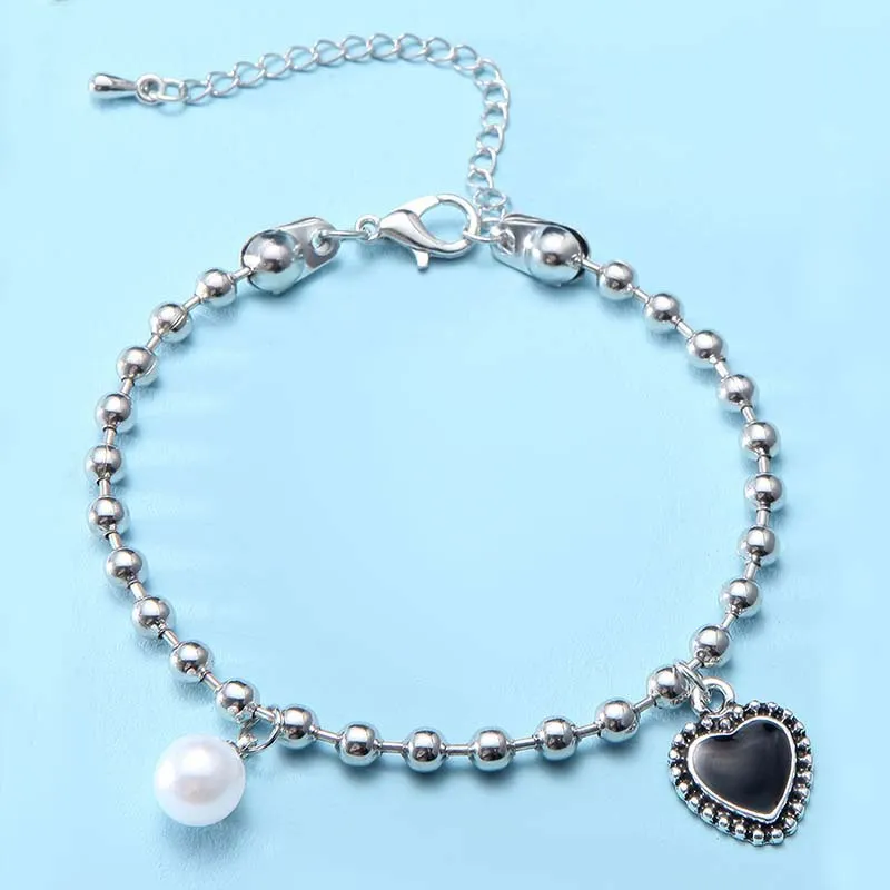 Heart Artificial Pearl Bracelet